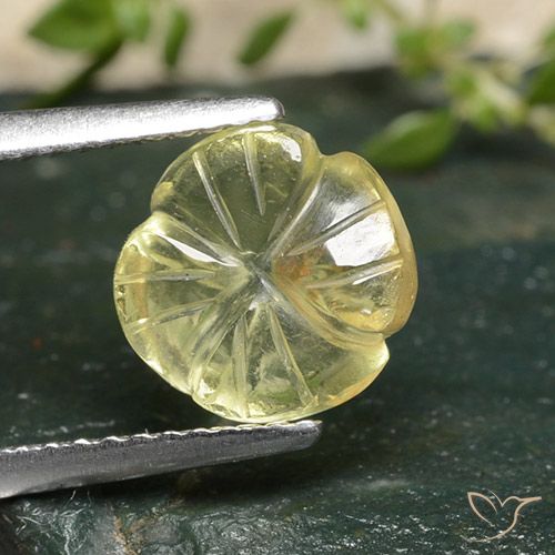 2.33ct Naturel Jaune moyen Quartz, Taille Fleur, Transparent