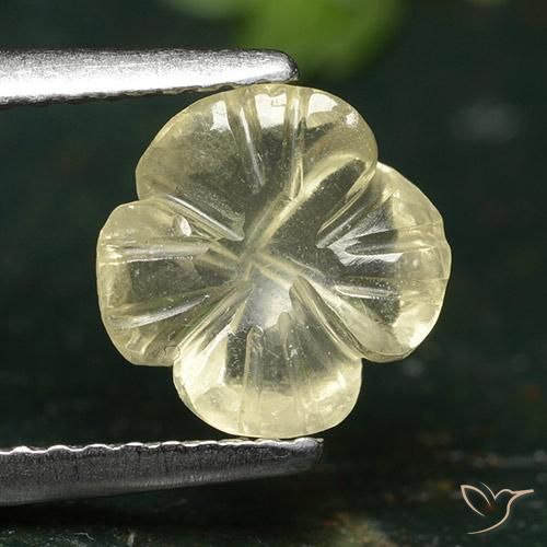 1.38ct Naturel Jaune moyen Quartz, Taille Fleur, Transparent