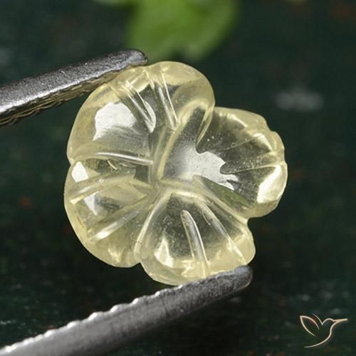 Quartz Jaune moyen naturelle Taille Fleur, 1.38 ct, Transparent