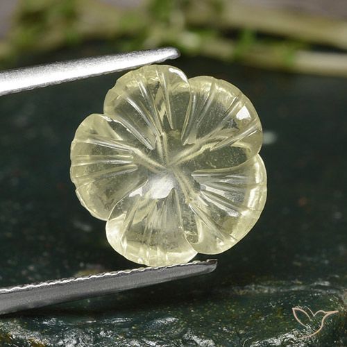 4.25ct Naturel Jaune moyen Quartz, Taille Fleur, Transparent