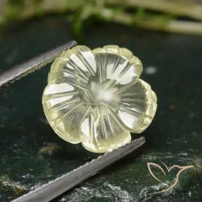 Quartz Jaune moyen naturelle Taille Fleur, 4.25 ct, Transparent