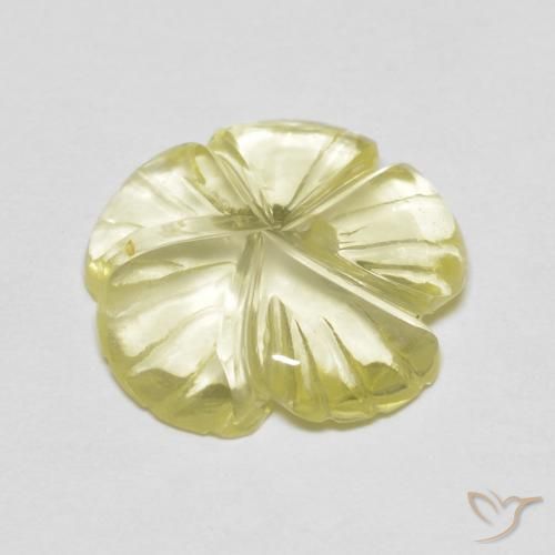 Quartz Medium Light-Yellow naturelle Taille Fleur, 3.80 ct, Transparent
