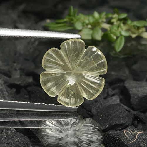 1.68ct Naturel Jaune moyen Quartz, Taille Fleur, Transparent