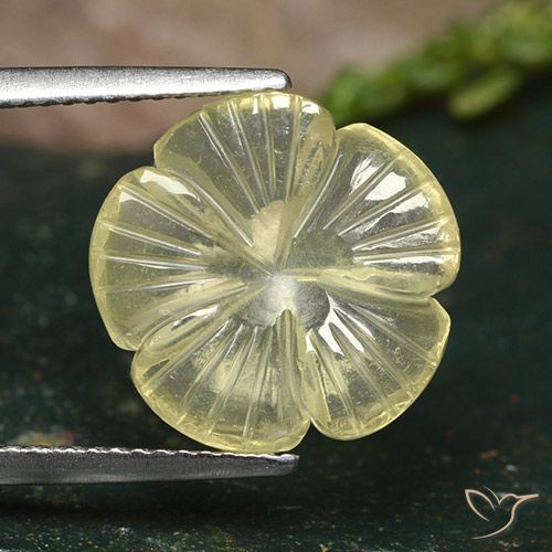 5.17ct Naturel Jaune moyen Quartz, Taille Fleur, Transparent