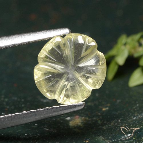 1.55ct Naturel Jaune moyen Quartz, Taille Fleur, Transparent