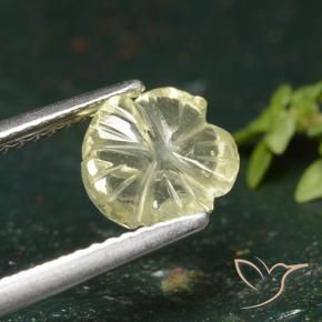 Quartz Jaune moyen naturelle Taille Fleur, 1.55 ct, Transparent