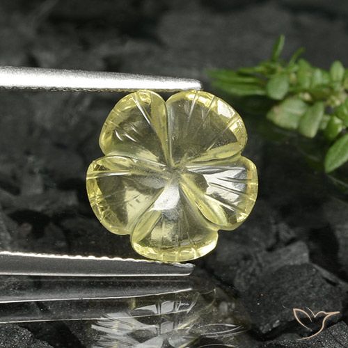 3.38ct Naturel Jaune moyen Quartz, Taille Fleur, Transparent