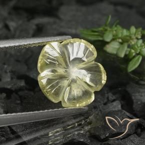 Quartz Jaune moyen naturelle Taille Fleur, 3.38 ct, Transparent