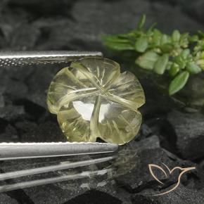 Quartz Jaune moyen naturelle Taille Fleur, 3.38 ct, Transparent