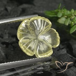 Quartz Jaune moyen naturelle Taille Fleur, 4.17 ct, Transparent