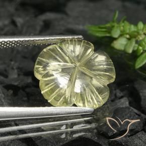 Quartz Jaune moyen naturelle Taille Fleur, 4.17 ct, Transparent