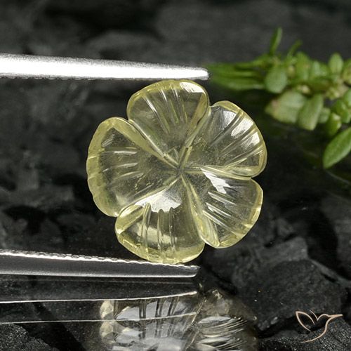 2.88ct Naturel Jaune moyen Quartz, Taille Fleur, Transparent