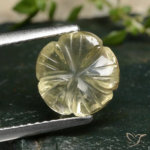 2.71ct Naturel Jaune crème pâle Quartz, Taille Fleur, Transparent
