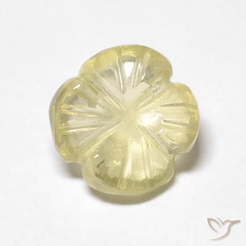 1.89ct Naturel Jaune clair Quartz, Taille Fleur, Transparent