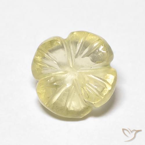 Quartz Jaune clair naturelle Taille Fleur, 1.89 ct, Transparent