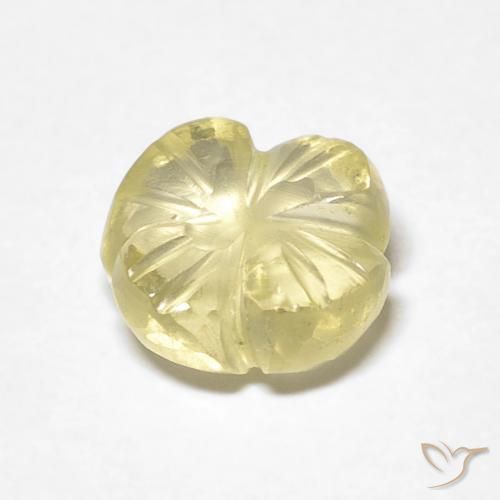 Quartz Jaune clair naturelle Taille Fleur, 1.89 ct, Transparent