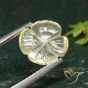 Quartz Jaune crème pâle naturelle Taille Fleur, 1.76 ct, Transparent