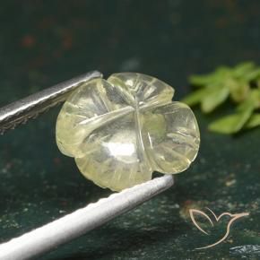 Quartz Jaune crème pâle naturelle Taille Fleur, 1.76 ct, Transparent