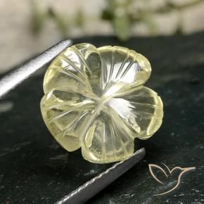 Quartz Jaune crème pâle naturelle Taille Fleur, 3.47 ct, Transparent