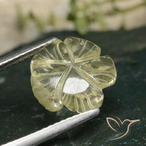 Quartz Jaune crème pâle naturelle Taille Fleur, 3.47 ct, Transparent