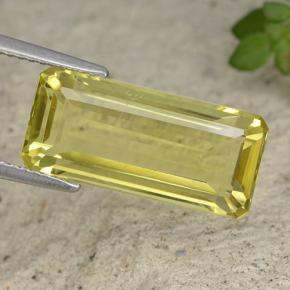 Quartz jaune naturelle taille émeraude, 8,57 ct, VVS-VS