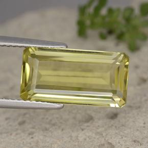 Quartz jaune naturelle taille émeraude, 5,93 ct, VVS-VS