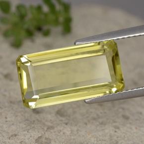 Quartz jaune naturelle taille émeraude, 5,93 ct, VVS-VS
