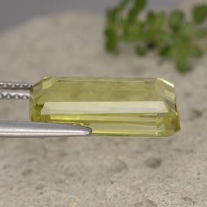 Quartz jaune naturelle taille émeraude, 5,93 ct, VVS-VS