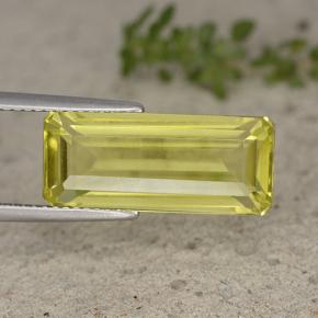 Quartz jaune naturelle taille émeraude, 8,95 ct, VVS-VS