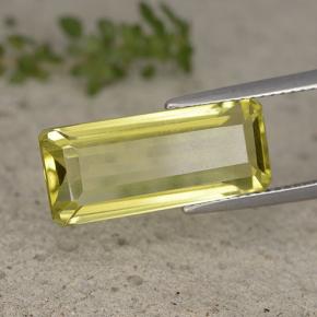 Quartz jaune naturelle taille émeraude, 8,95 ct, VVS-VS
