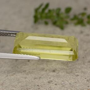 Quartz jaune naturelle taille émeraude, 8,95 ct, VVS-VS