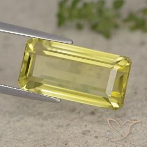 Quartz Jaune ananas léger naturelle Octogone / coupe Émeraude, 10.22 ct, VVS-VS