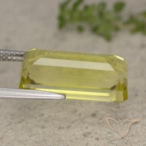 Quartz Jaune ananas léger naturelle Octogone / coupe Émeraude, 10.22 ct, VVS-VS