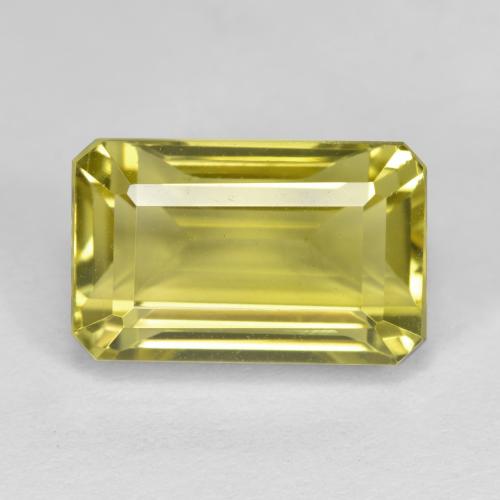 Quartz jaune naturelle taille émeraude, 6,77 ct, VVS-VS
