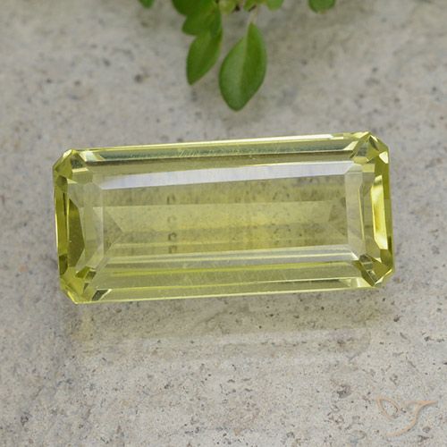 6.44ct Naturel Vert jaune Quartz, Taille émeraude, VVS-VS