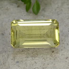 Quartz jaune naturelle taille émeraude, 6,60 ct, VVS-VS