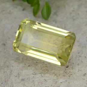 Quartz jaune naturelle taille émeraude, 6,60 ct, VVS-VS