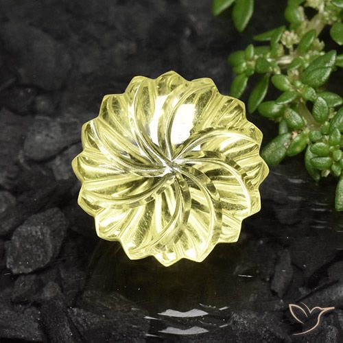 13.38ct Naturel Jaune maïs léger Quartz, Taille Fleur, Transparent