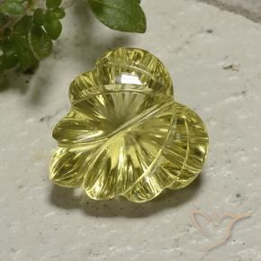Quartz Jaune moyen naturelle Taille Fleur, 12.42 ct, Transparent