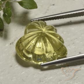 Quartz Jaune moyen naturelle Taille Fleur, 12.42 ct, Transparent