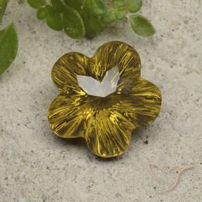 Quartz Or moyen naturelle Taille Fleur, 6.05 ct, Transparent