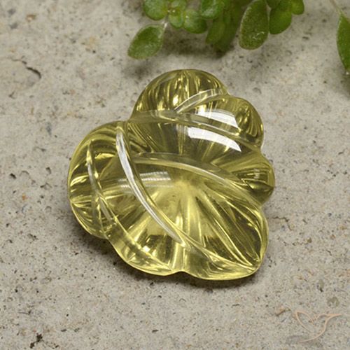 9.29ct Naturel Jaune moelleux Quartz, Taille Fleur, Transparent