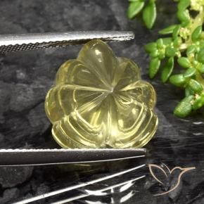 Quartz Jaune ananas léger naturelle Taille Fleur, 8.86 ct, Transparent
