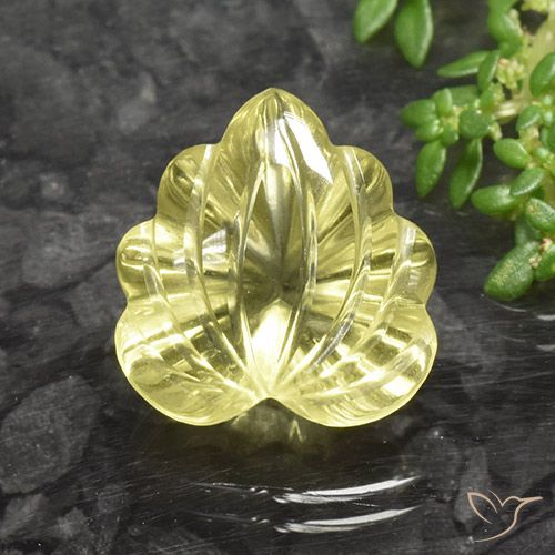 9.79ct Naturel Jaune moyen Quartz, Taille Fleur, Transparent