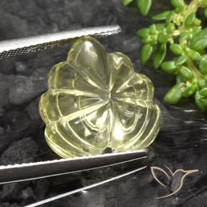Quartz Jaune lagon naturelle Taille Fleur, 8.67 ct, Transparent
