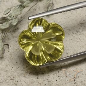 Quartz Jaune lagon naturelle Taille Fleur, 10.09 ct, Transparent