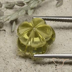 Quartz Jaune lagon naturelle Taille Fleur, 10.09 ct, Transparent