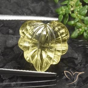 Quartz Jaune pâle naturelle Taille Fleur, 10.17 ct, Transparent