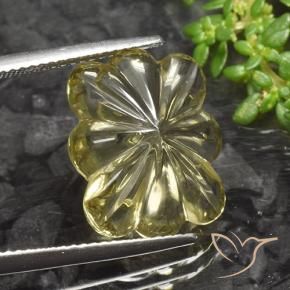 Quartz Jaune moyen-léger naturelle Taille Fleur, 9.11 ct, Transparent