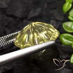 Quartz Jaune ananas léger naturelle Taille Fleur, 8.23 ct, Transparent